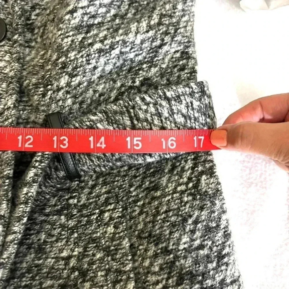 Sebby Heathered Gray Button Down Tie Waist Wool Blend Pea Coat Size L - Picture 16 of 16